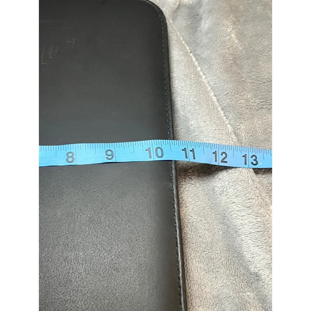 Black Zippered Padfolio Portfolio Organizer Notepad Business Card Holder